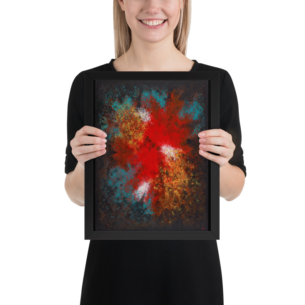 Red Sky From A Forest Floor - Framed Print