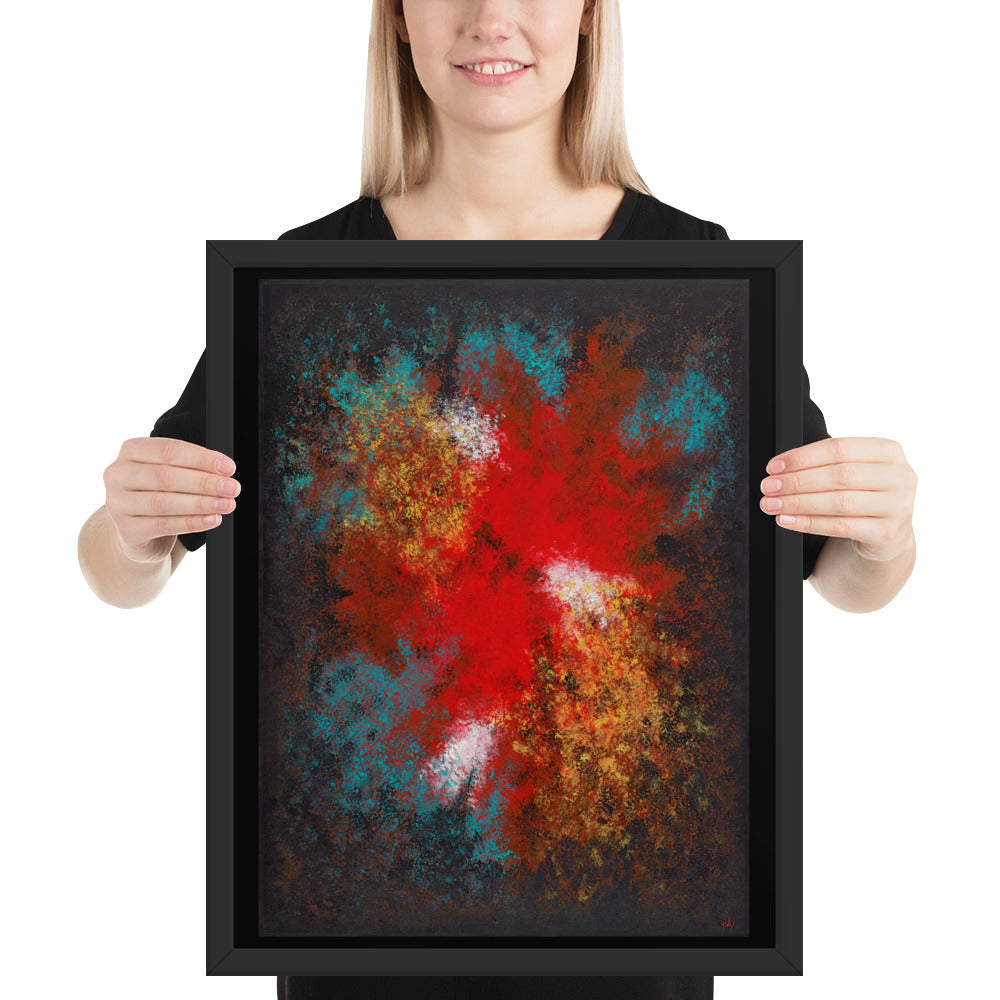 Red Sky From A Forest Floor - Framed Print