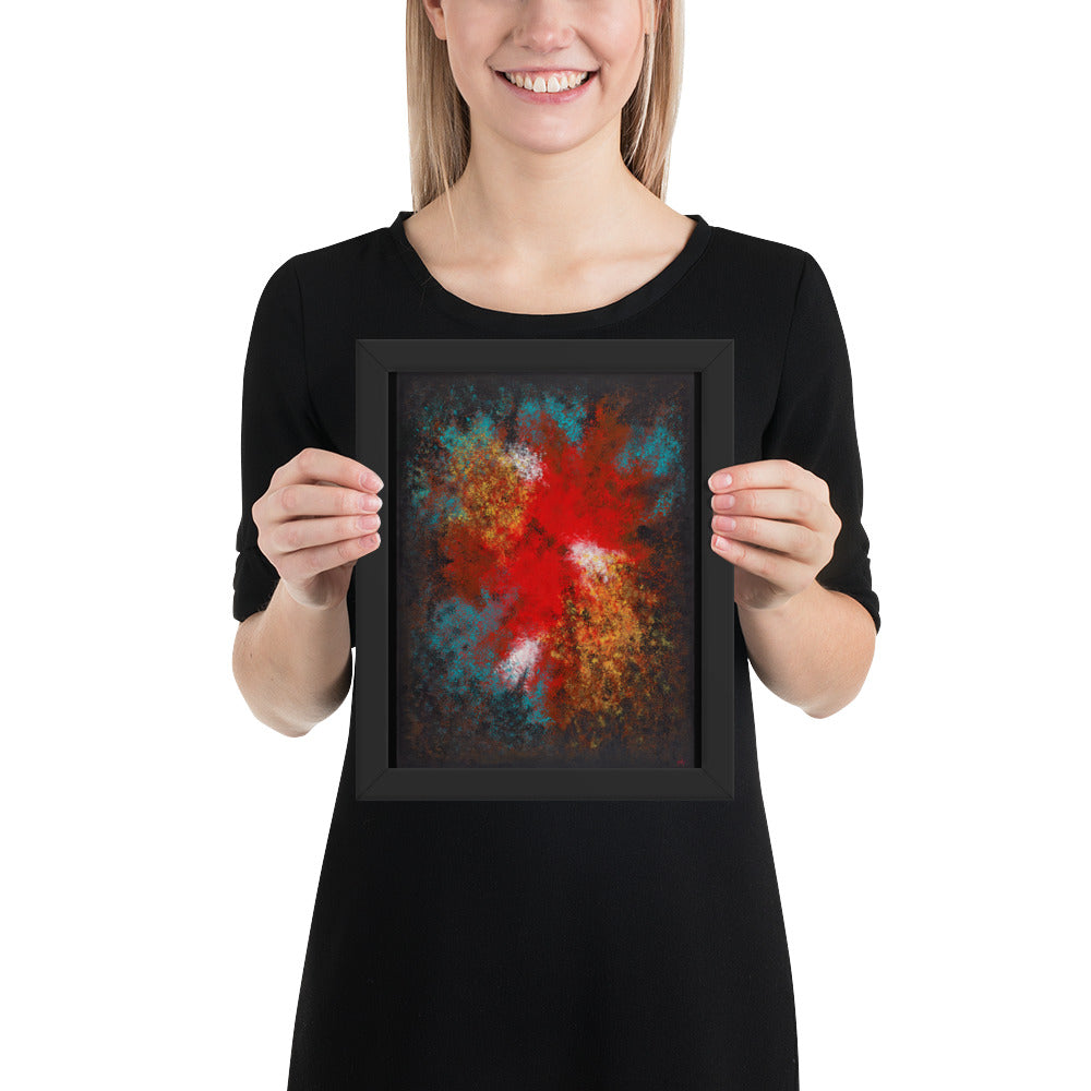 Red Sky From A Forest Floor - Framed Print