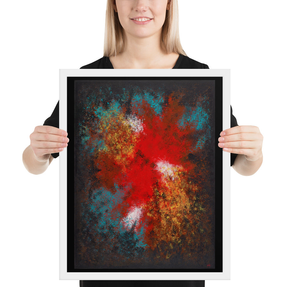 Red Sky From A Forest Floor - Framed Print