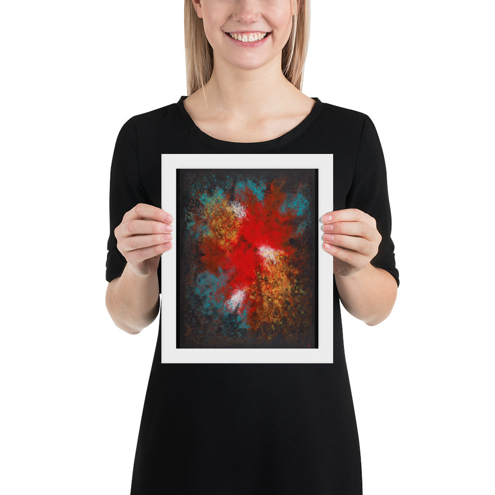 Red Sky From A Forest Floor - Framed Print